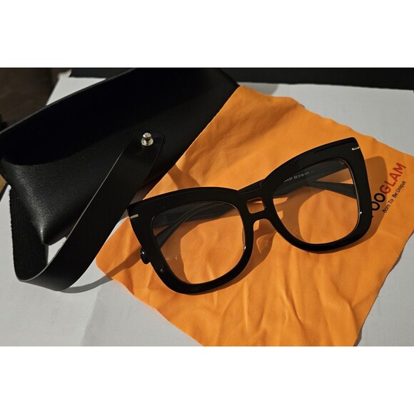 VOOGLAM Oversize Plain Glasses for Women, Clear Anti Blue Fashion 7543 - Picture 6 of 12